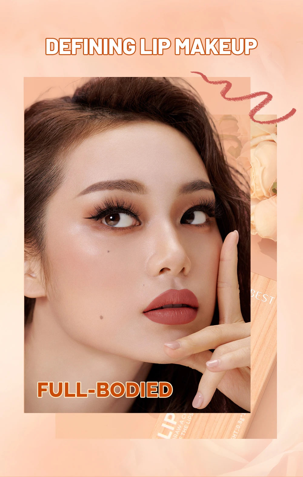 QIBEST Lip Liner Pencil Contour Matte Lipstick Pens Smudge Proof Silky Lipliner Not Easy Fade Outline Sculpt Lipliner Makeup Set