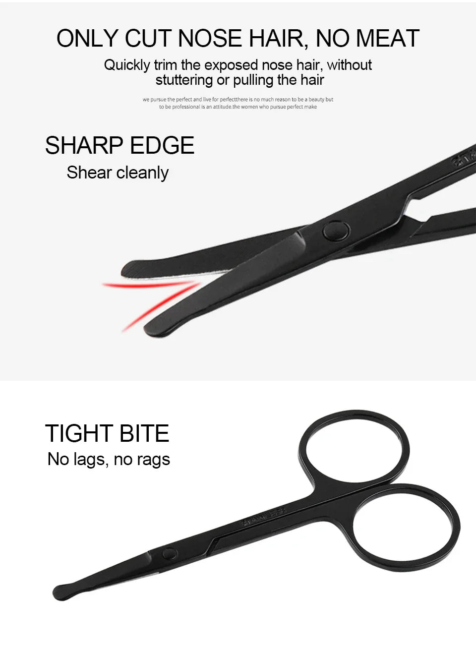 Stainless Scissor Beauty Nose Hair Trimmer Scissors Eyebrow with Sharp Head Steel Round Safety Scissors Eyebrow Makeup