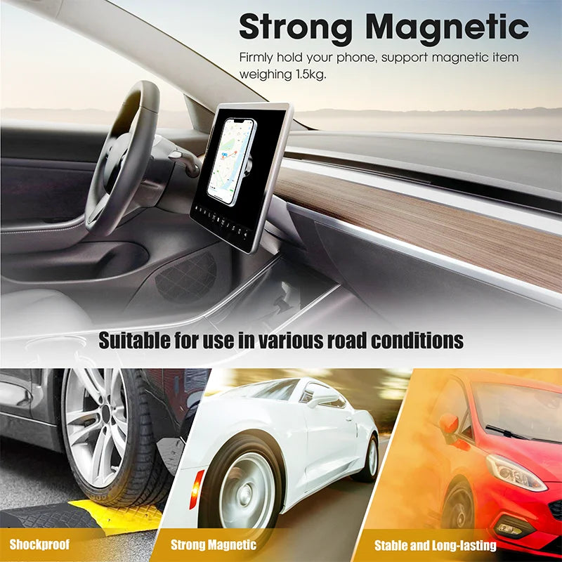 Magnetic Vacuum Phone Holder – Secure &amp; Elegant Car Mount