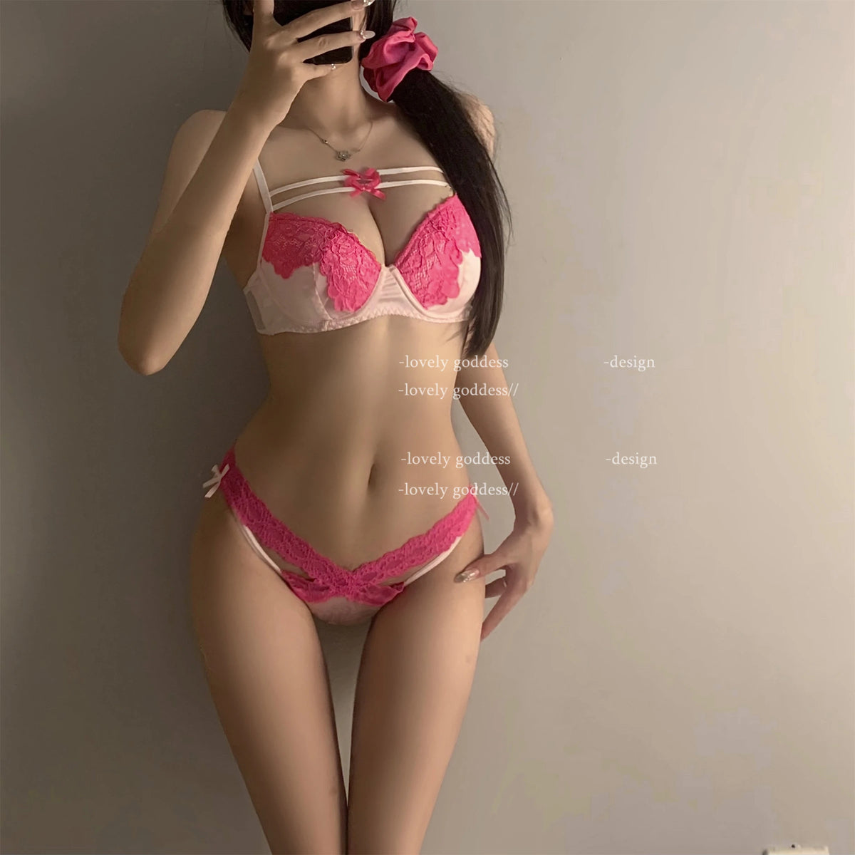 MOYISU JPN Style Sensual Lingerie Set Colour Block Bow Bralette Briefs Cute Seksi Bra Set Pure Allure Seamless Wear S-XL 32-38AB