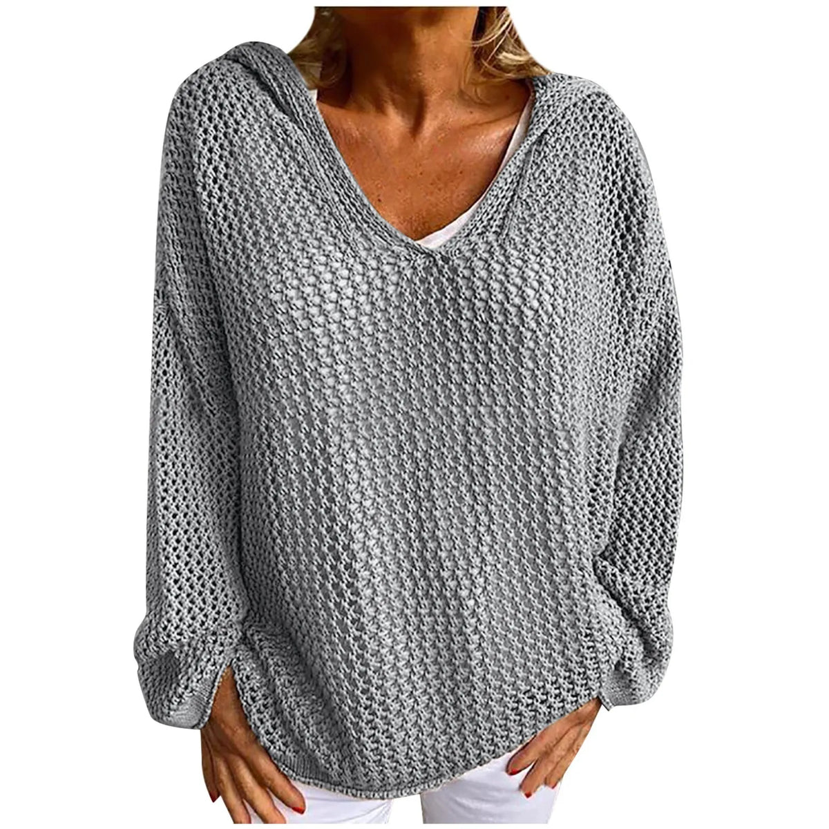 BKLD Loose T-Shirts Fashion Hooded Long Sleeve Tops Cover-Ups Clothes For Women Knitted Casual Top Tees Streetwear Solid Color