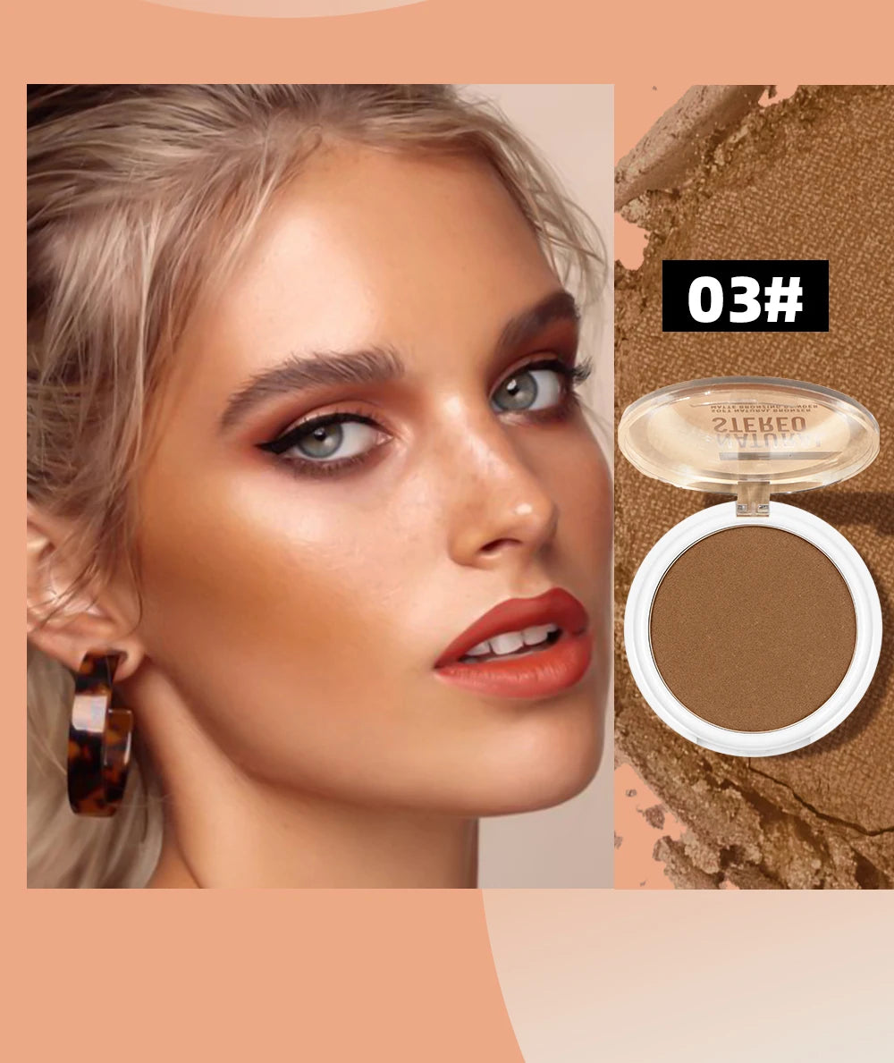 QIBEST Face Bronzer Makeup Contour Shading Powder Trimming Powder Cosmetic Face Concealer Highlighter Bronzer Palette For Women