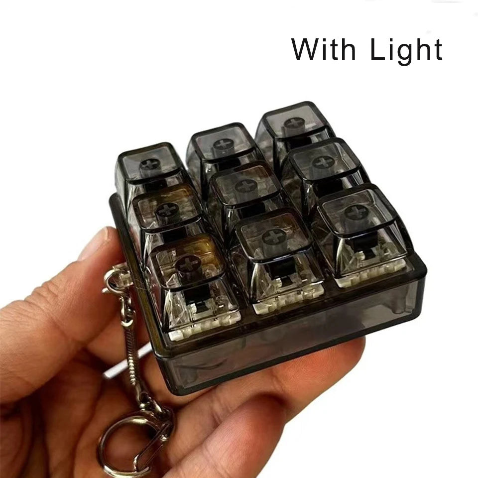 زَكول لوحة مفاتيح ألعاب فِيدجيت LED غطاء مفتاح كريستالي سلسلة مفاتيح تخفيف التوتر أداة للأصابع ألعاب تفريغ الضغط لعبة فِيدجيت نقّارة