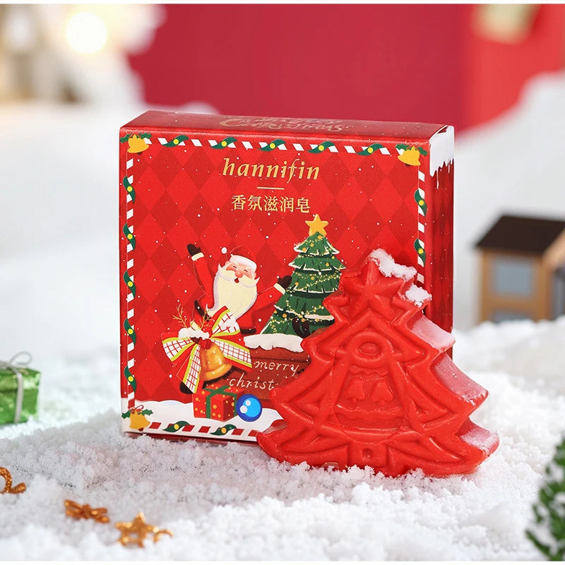Christmas Tree Shaped Handmade Essential Oil Soap 30g Natural Avocado Extract Facial And Body Cleansing Bath Soap Christmas Gift