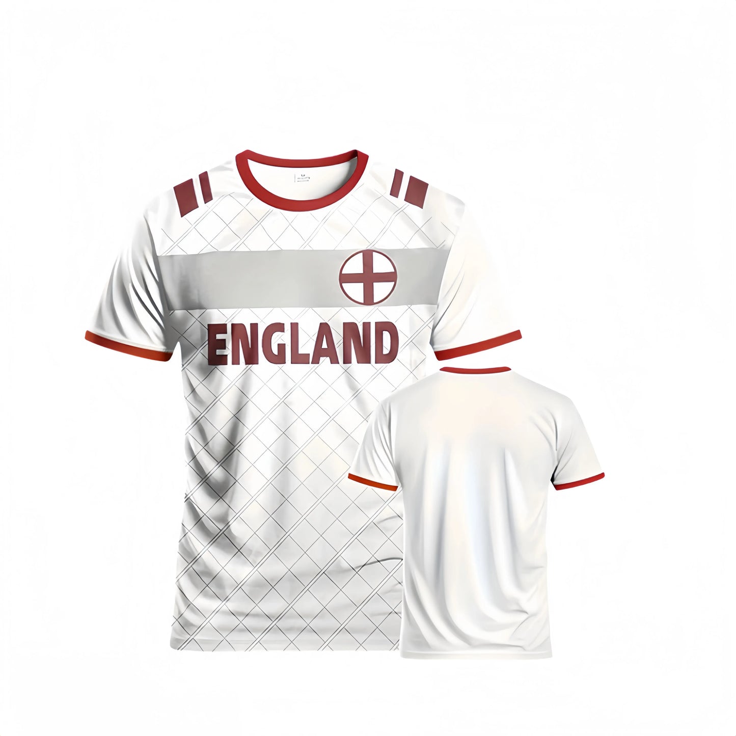 Men's England Football T-shirt 3D Printed Short Sleeve Casual Sportswear Breathable Outdoor Fashion Top