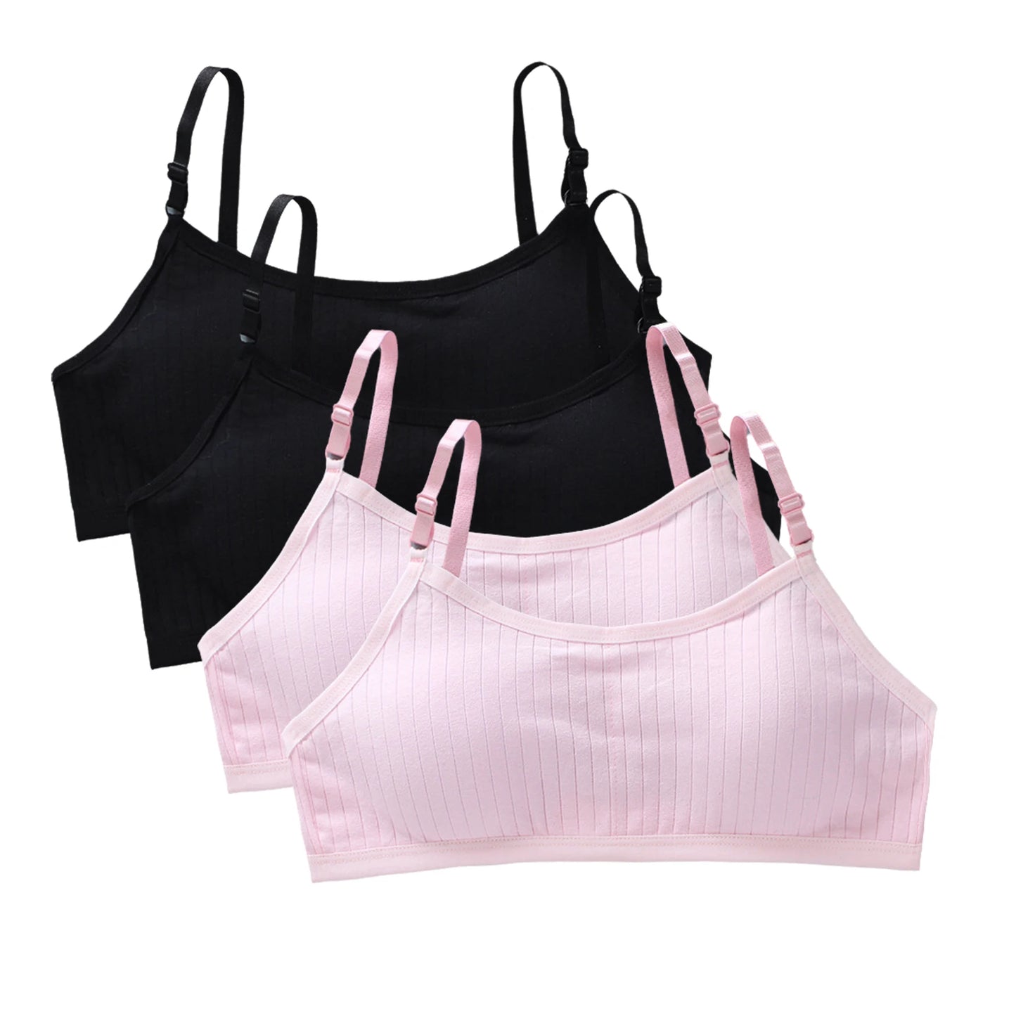 4pcs/Lot Teenage Girls Training Bras Seamless Middle High School Students Vest Bra Kids Children Back Buckle Bra Teens Underwear
