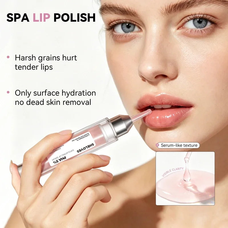 PHA 5% Exfoliating Lip Serum 10ml Nourishing And Plumping Lip Serum Relieves Dry Lips Gentle Non Irritating Repair Lips Essence