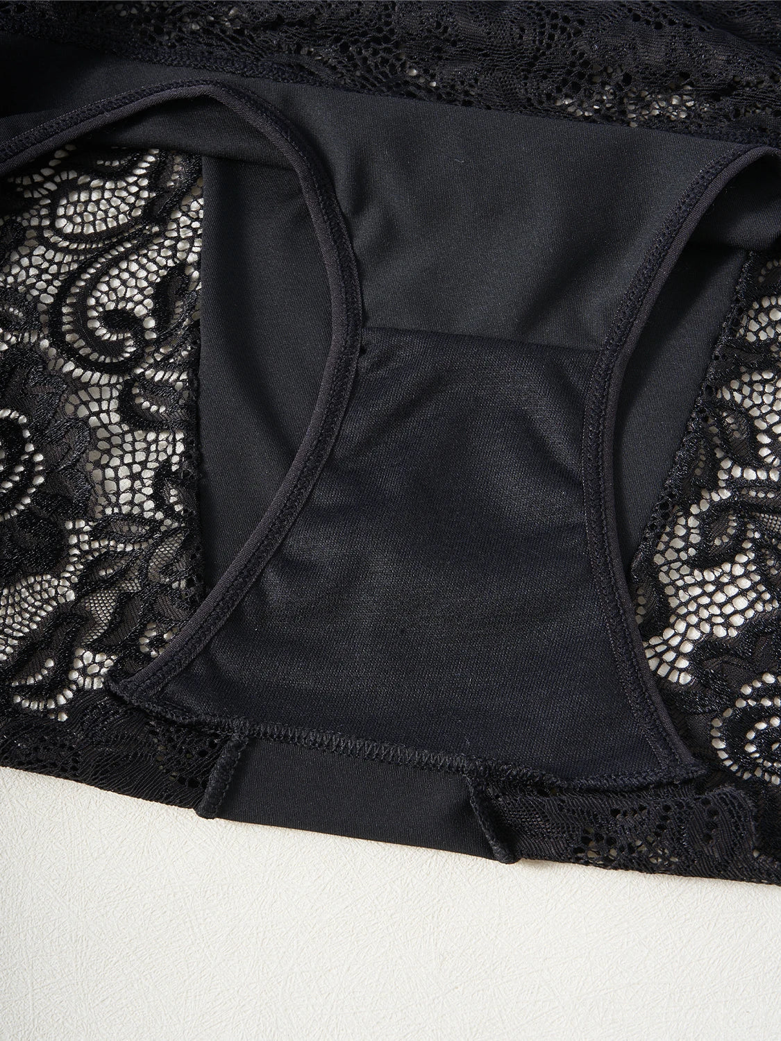 2PCS Black Women's Panties Luxury Lace Floral Hollow Out Sexy Underwear High Waist Briefs Lingerie S-XXL for Timeless Femininity