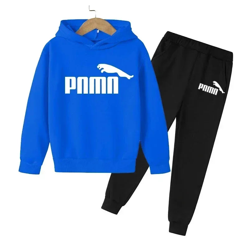 Kids Autumn Spring Trend Letter Print 2pcs Hoodie+Pants Tracksuits 2-13 Years Boys Girls Casual Outfits Children Clothes Sets