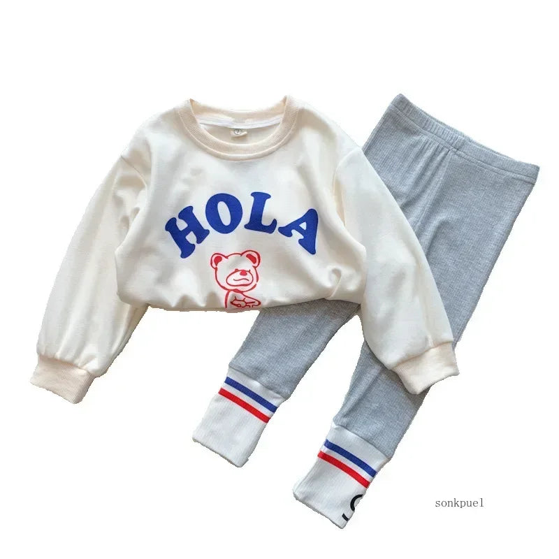 Autumn Children's Fashionable Sports Set Baby Girl Sweater