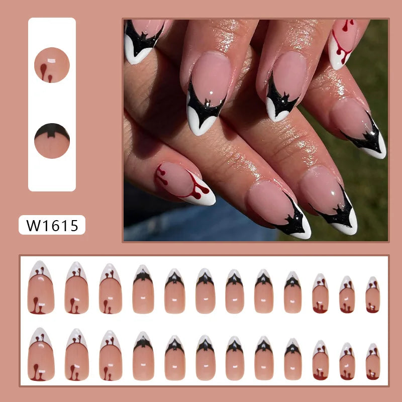 Leopard Print Pink Gradient Press-On Nails – 24PCS