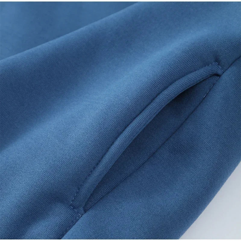 Solid Couple's Hooded Sweatshirt 2 Piece Set Casual Loose Sweatpants Suit Autumn Male Jogging Sweatshirt Trousers Outfits Suits