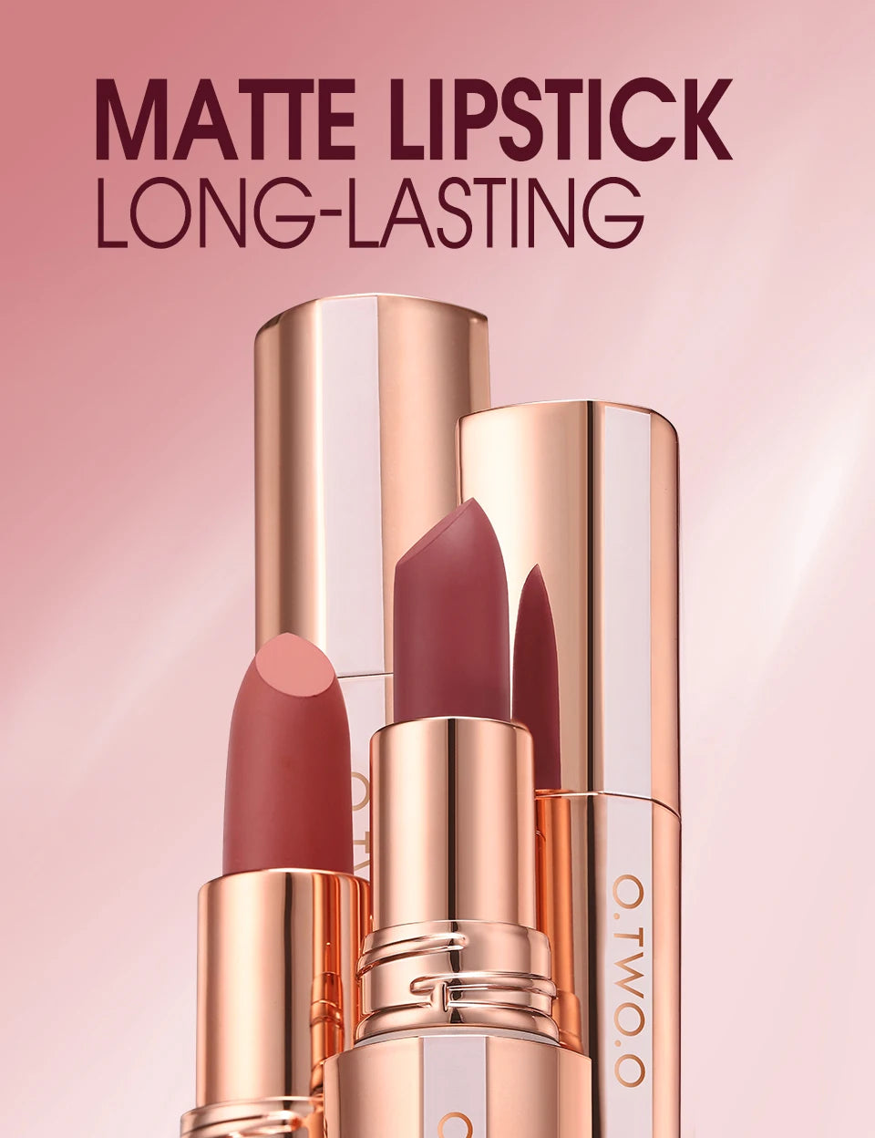 O.TWO.O Matte Lipstick Lip Tint 14 Colors Waterproof Long Lasting Non-transfer Smooth Highly Pigmented Velvet Lip Sticks Makeup