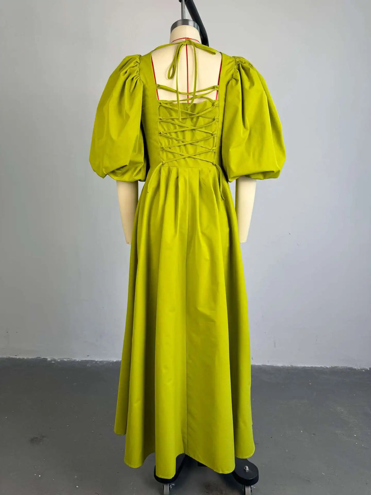 BKLD Elegant Square Collar Lantern Sleeve Solid Color Sexy A-Line Long Dresses Spring Women Club Outfits Birthday Party Vacation
