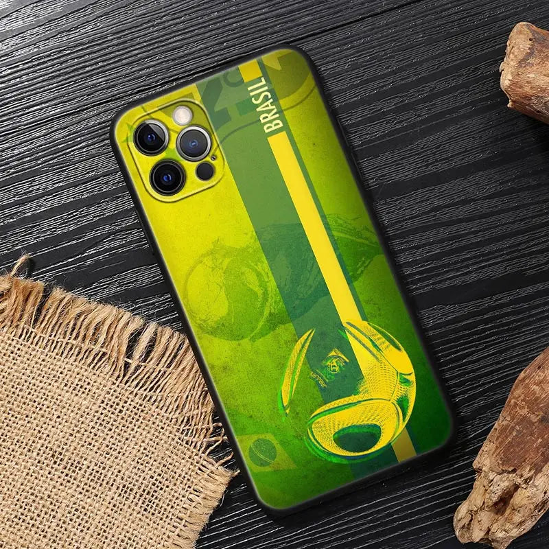 Brazil Flag Football iPhone Case