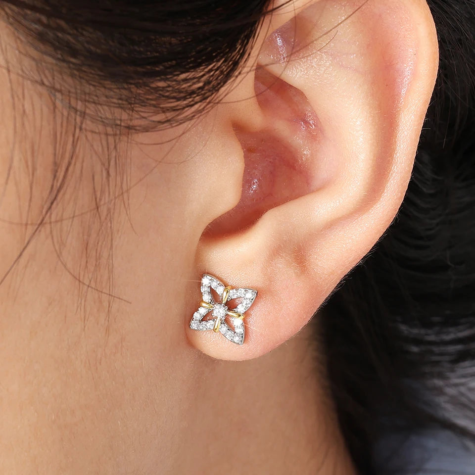 ZAKOL Brand New Arrival Buling Iced Out CZ Stud Earrings Hip Hop Rapper Geometric Round Square Zircon Women Men Ear Accessories