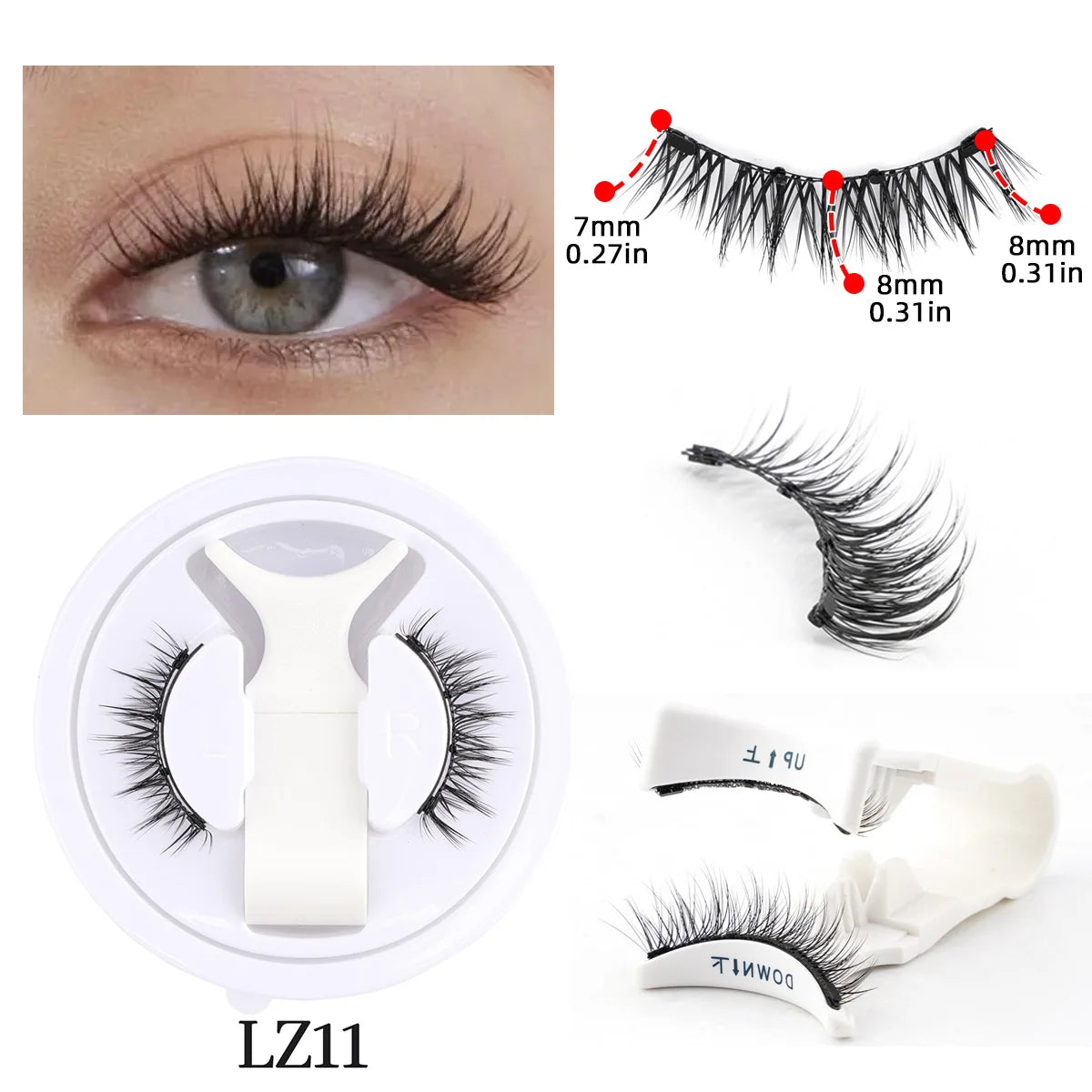 Reusable Magnetic Eyelash 1 Pair Magnetic False Eyelashes Natural Long Mink Lashes Extension Makeup Set Faux Cils Tweezers Hot