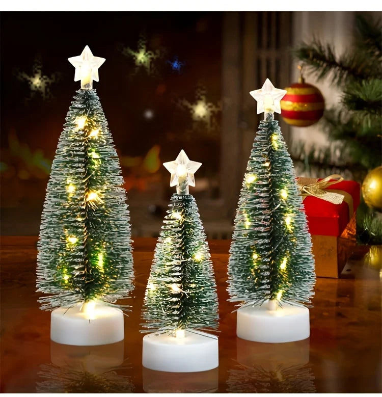 3pcs Large, Medium, And Small Christmas Trees, LED Wire Light Trees, Decorations, Scene Arrangement Additions, Holiday Lighting