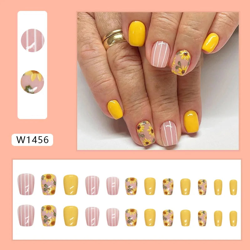 Leopard Print Pink Gradient Press-On Nails – 24PCS