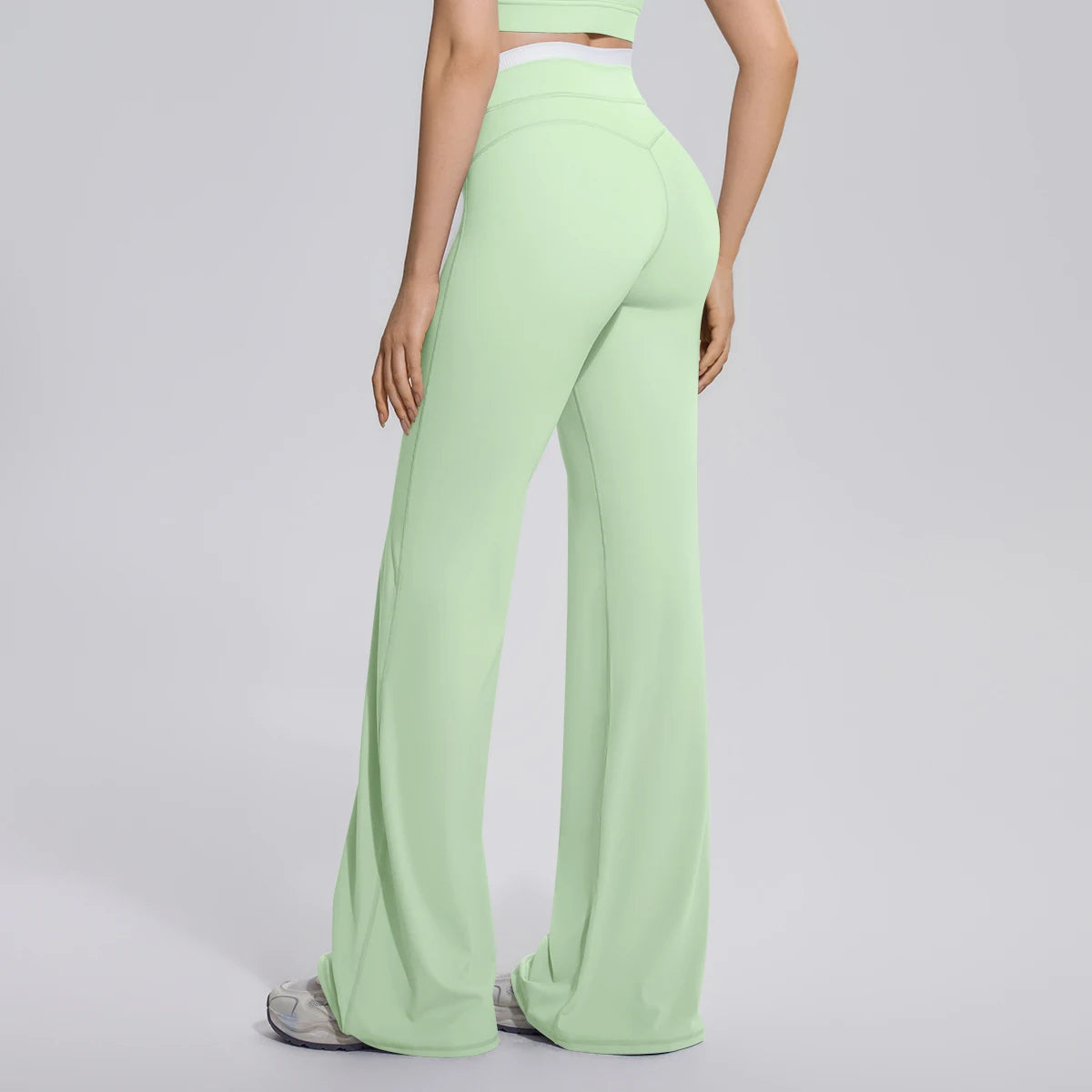 Rooftrellen Summer Woman Loose Breathable Yoga Wide Leg Pants Gym Running Quick Drying Yoga Pants High Stretch Bell-bottoms