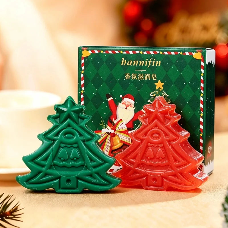 Christmas Tree Shaped Handmade Essential Oil Soap 30g Natural Avocado Extract Facial And Body Cleansing Bath Soap Christmas Gift