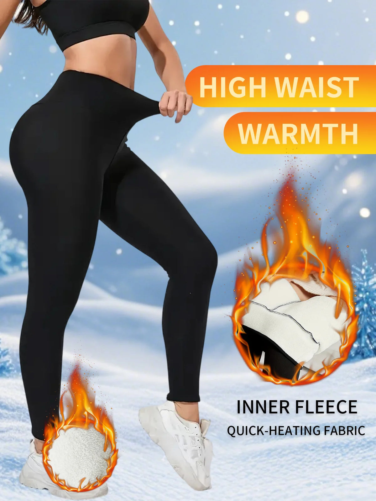 1PC Women Autumn Winter Plus Velvet Shapewear Pants High Waist Elastic Slim Solid Color Warm Leggings Running Yoga Prevent Cold