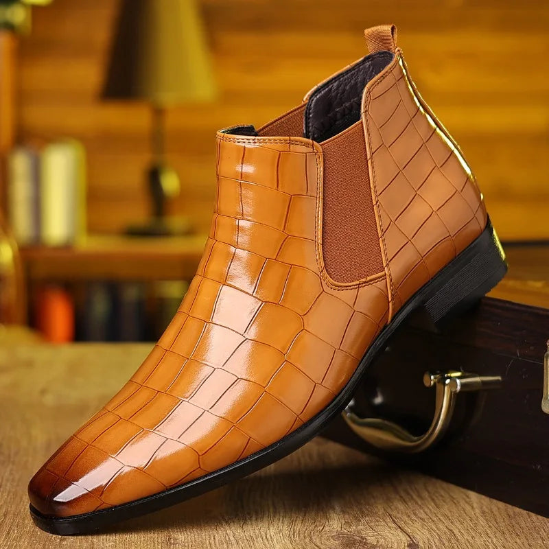 Classic Men's Leather Boots New Luxury Comfortable Boots High End Formal Business Shoes for Men Casual Ankle Boots Large Size 48