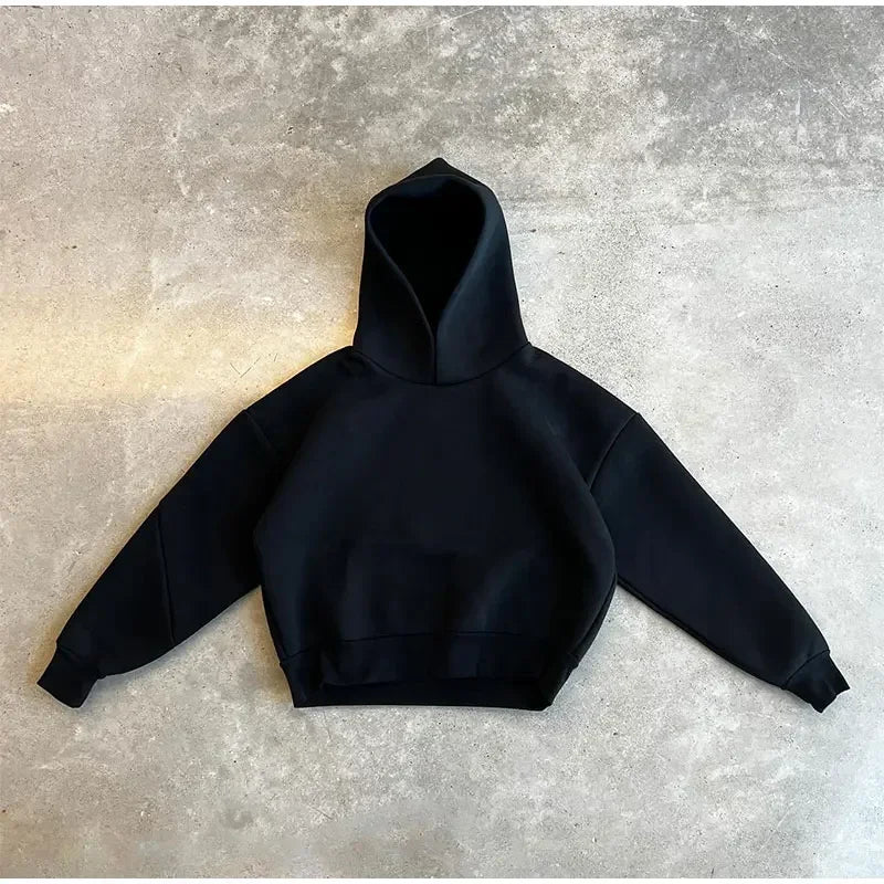 Solid Couple's Hooded Sweatshirt 2 Piece Set Casual Loose Sweatpants Suit Autumn Male Jogging Sweatshirt Trousers Outfits Suits