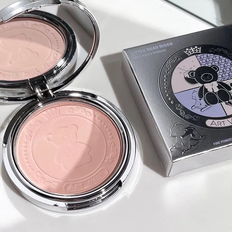Art Value Bear Knight Soft Focus Pressed Powder Matte Natural Makeup Setting Makeup Brightening Makeup Loose Powder