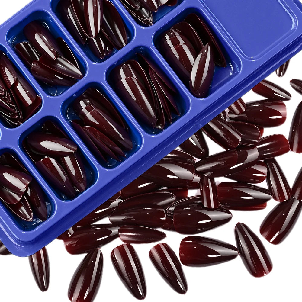 120/100Pcs Almond Full Cover Press On Nails أظافر لاصقة كاملة بتصميم لوزي – 100/120 قطعة