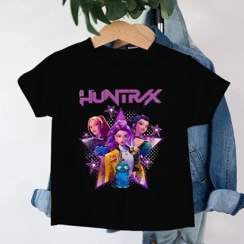Kids Cartoon K-Pop Demon Hunters T-Shirt – Funny Summer Tee