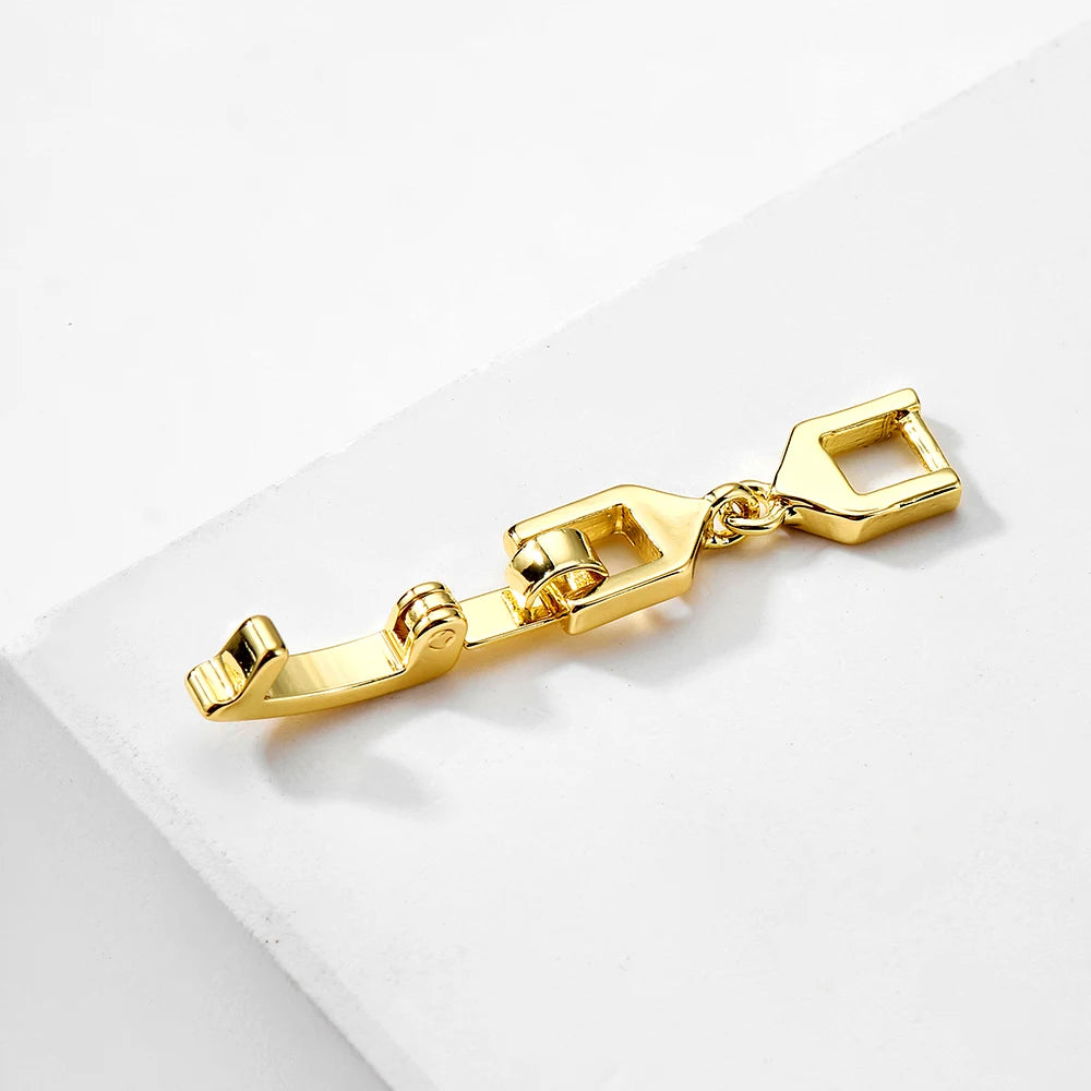 ZAKOL Three Colors Necklace Bracelet Extenders Simple Extension Fold Over Clasp for Jewelry Making Wholesale