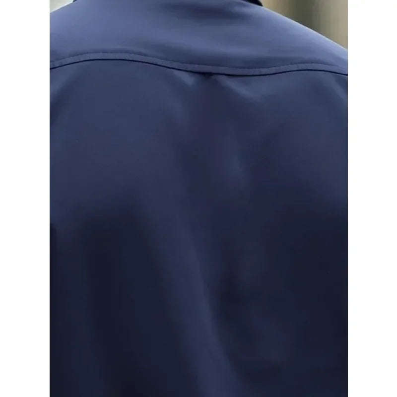 2025 Men's Shirt Brand New Solid Color Long Sleeve Smart Casual Four Season Elastic Male Business Shirts