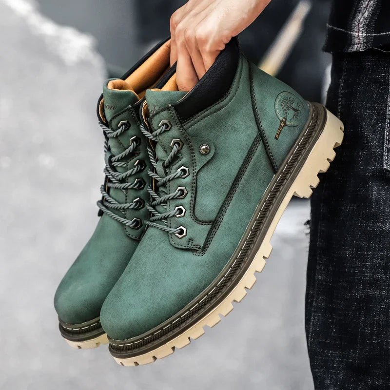 Men’s Chelsea Winter Boots – Guimin PU Ankle Boots with Plush Lining