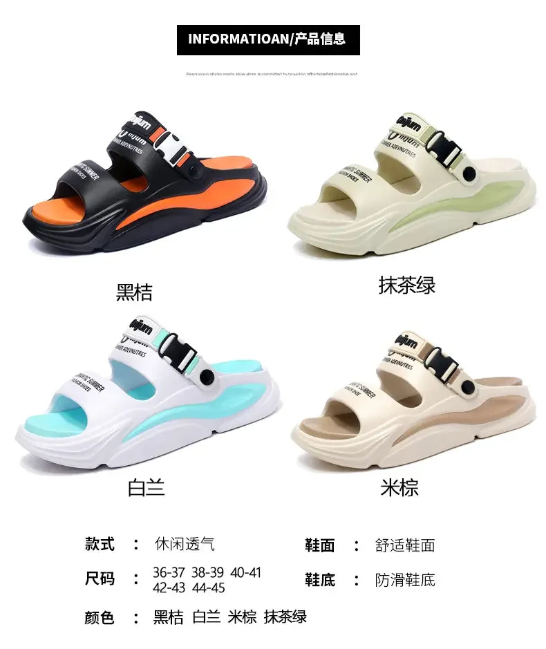 Men Summer Comfortable Beach Sandals Male Outdoor Flip Flops Thick Soft Clogs Casual Man Water Garden Shoes Women Beach Slippers