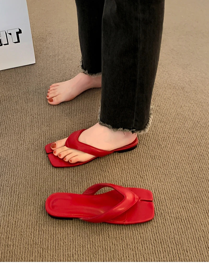 2025 Summer Women's Clip Toe Slippers Fashion Flats Slides Comfort Outdoor Beach Vacation Flip Flop