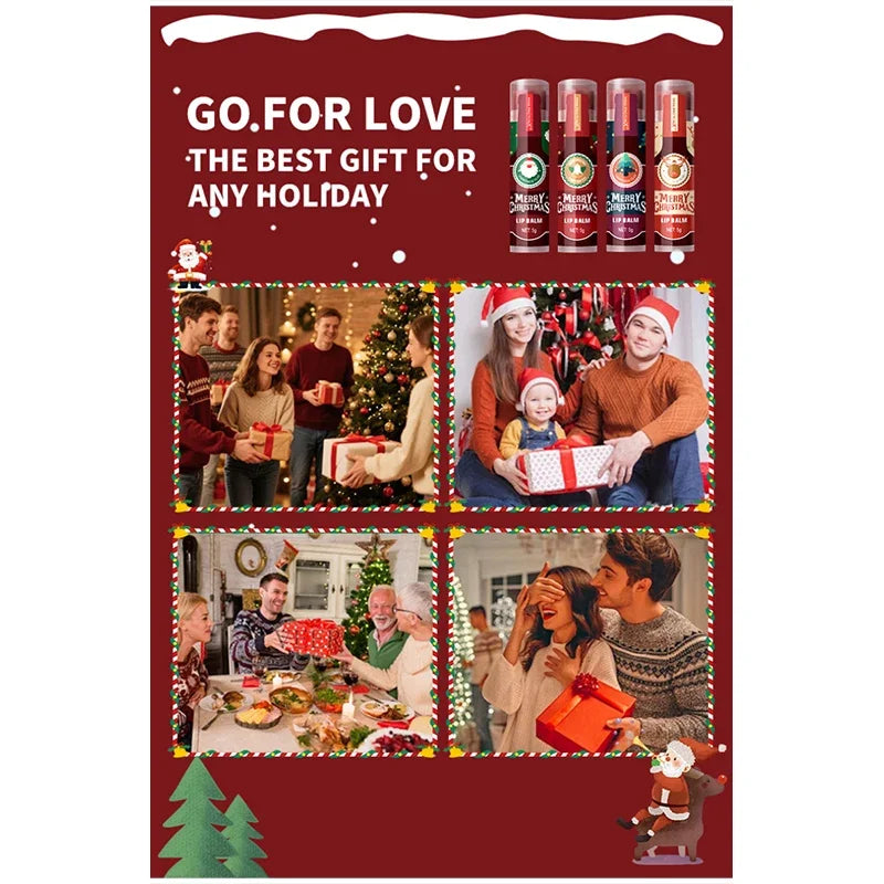 Christmas Lipstick Set Redwine Lip Balm 5gx8pcs Smoothing Lips Long Lasting Moisturizing, Light And Non Sticky Festival Gift