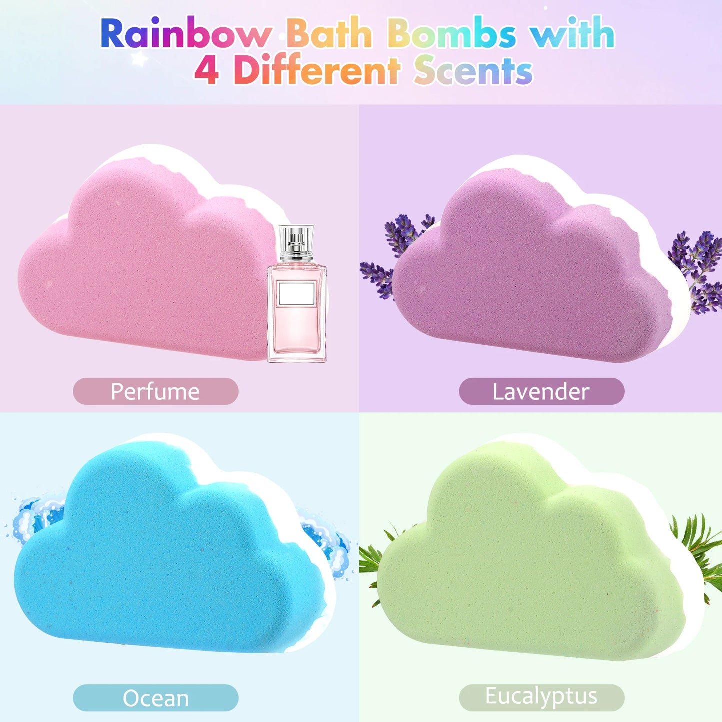 Rainbow Bath Bombs Gift Set for Kids