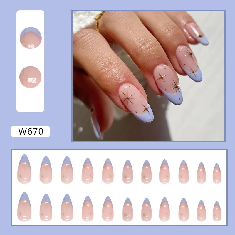 Leopard Print Pink Gradient Press-On Nails – 24PCS
