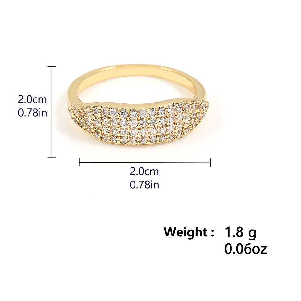ZAKOL New Trendy Shiny Micro Pave Zircon Finger Ring White  Crystal CZ Minimalist Aesthetic Ring for Women Wholesale