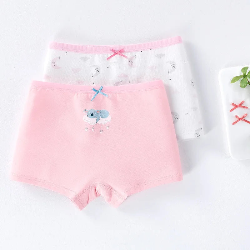 Girls Cotton Underwear Children Flat Corner Pants Antibacterial Children Clothing Four Corner Pants Small Medium Girls Baby
