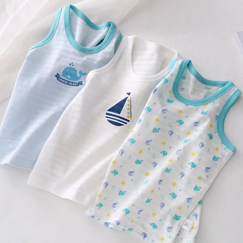 3pcs/lot Boys Tank Tops Summer Cotton Kids Underwear for Girls Bamboo Children's Vest Toddler Underwear Baby Crop Top Clothing