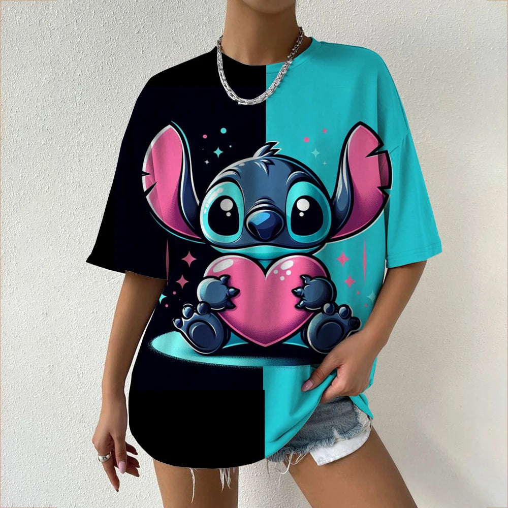 Stitch Oversized Cartoon T-Shirt – Casual Street Style