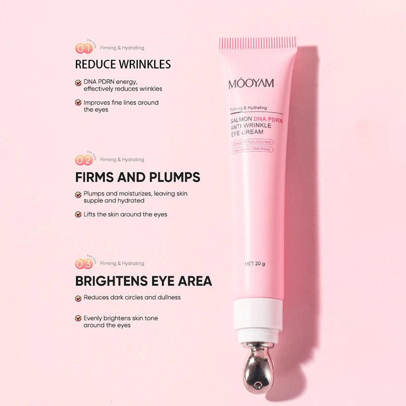 Salmon Pink PDRN Skincare Set Firming Soothing Massage Eye Cream Glow Moisturizing Toner Oil Control Cleansing Gel Facial Wash