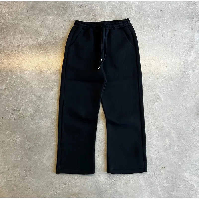 Solid Couple's Hooded Sweatshirt 2 Piece Set Casual Loose Sweatpants Suit Autumn Male Jogging Sweatshirt Trousers Outfits Suits