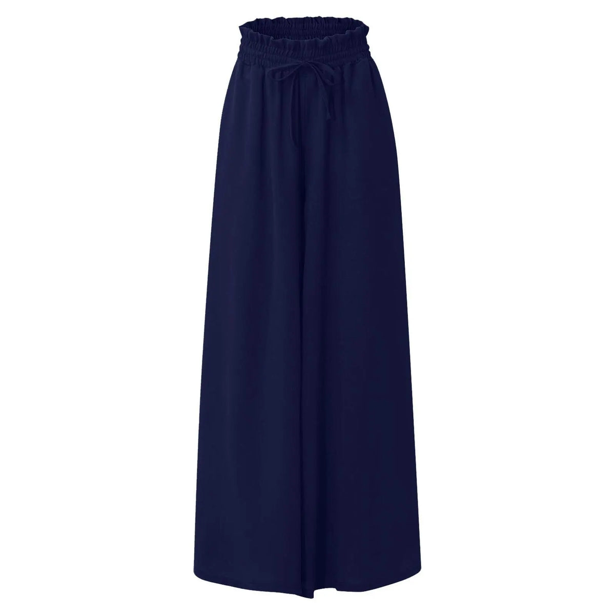 Women Casual Elastic Waist Wide Leg Pants Summer Elegant Drawstring Loose Straight Trouser Elegant Solid Pants Vacation Beach