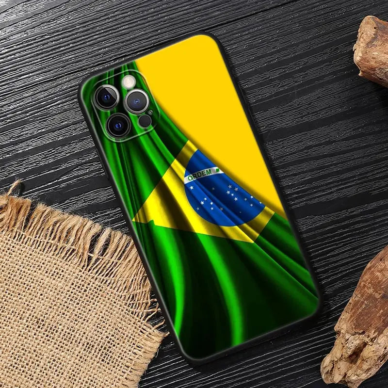 Brazil Flag Football iPhone Case