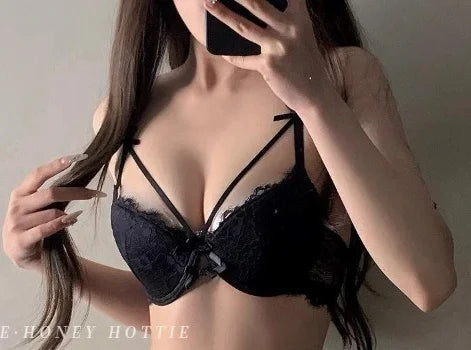MOYISU French Light Luxury Push-Up & Panty Set Purple Bow Sensual Lingerie Set Women's Pure Desire Underwear Elegant Neck Detail