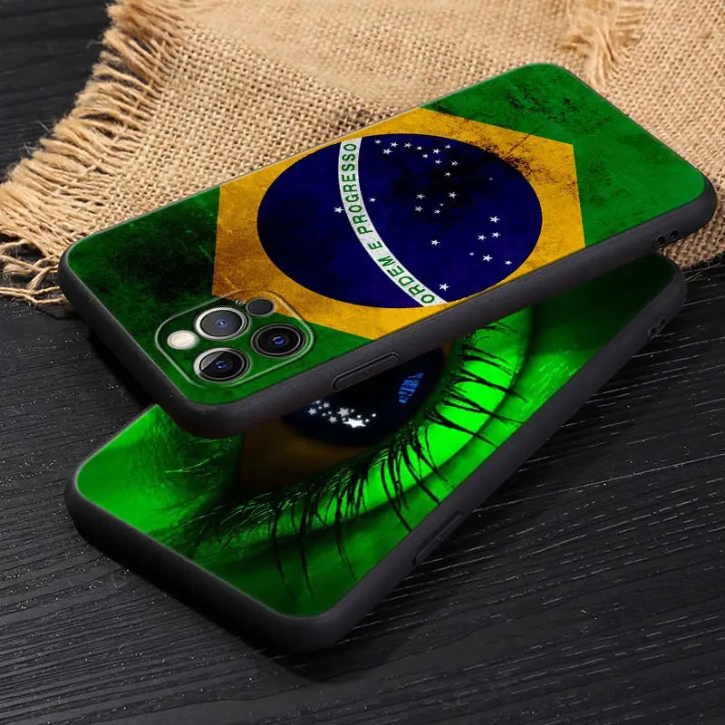 Brazil Flag Football iPhone Case