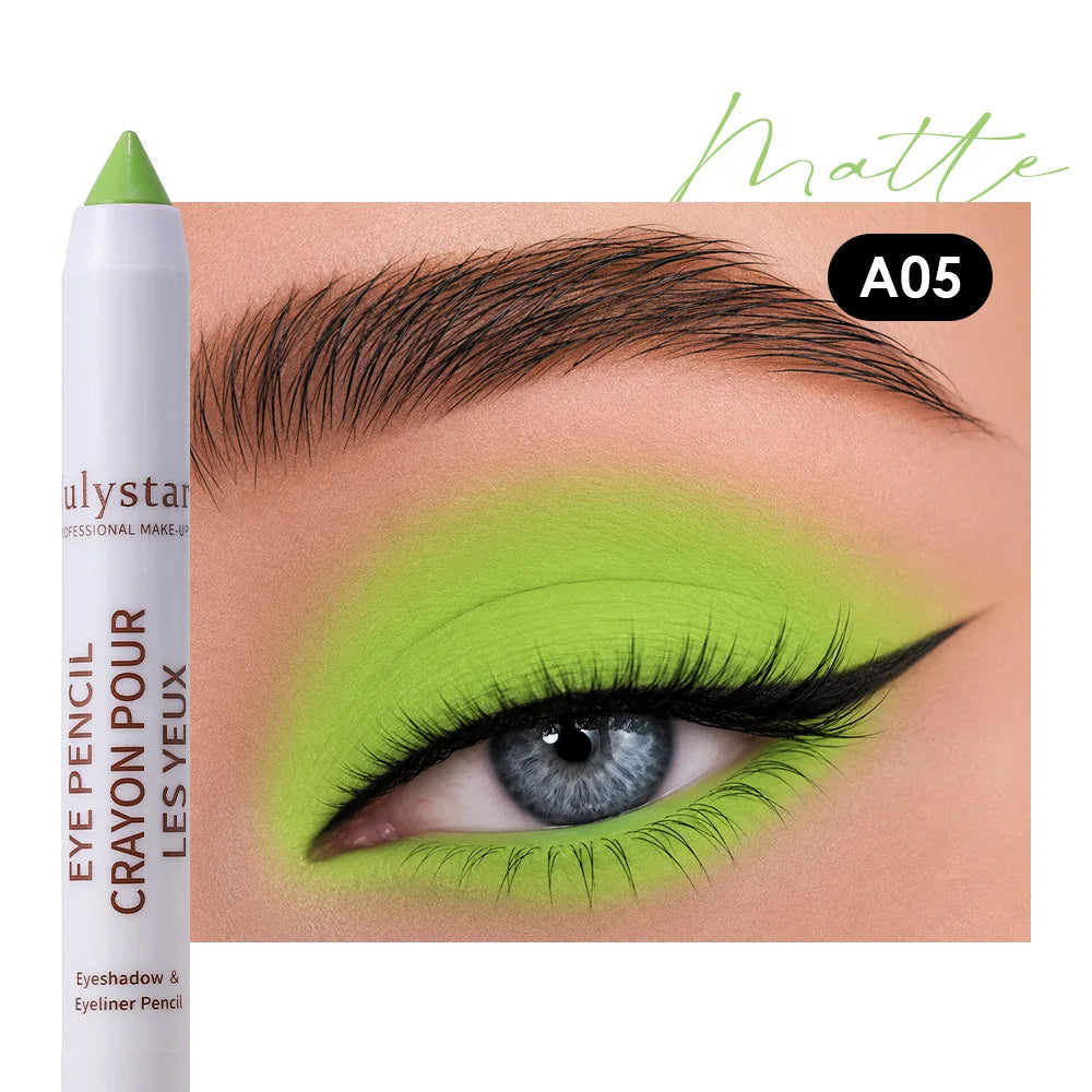 18colors Eyeshadow Stick Matte Shimmer Multi-color Waterproof High Pigmented Eyeshadow Pencil Crayon Makeup Tool Eye Cosmetics